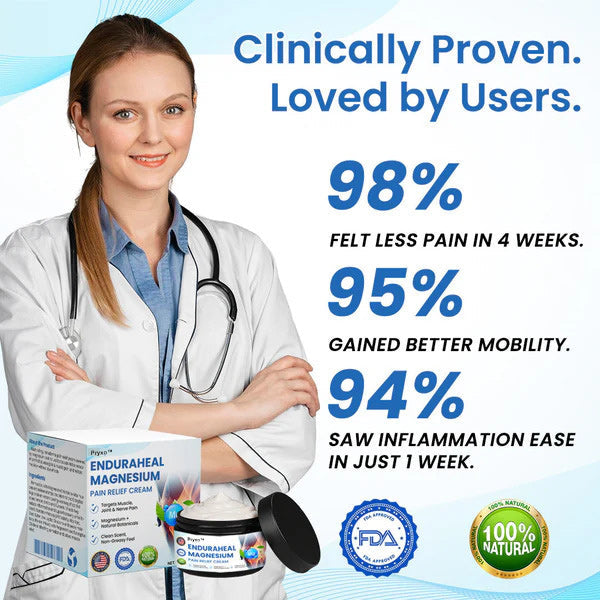 Pryxo™ EnduraHeal Magnesium Pain Relief Cream (Treats Arthritis, Neuropathy, Rheumatism, Sports Injuries & More)