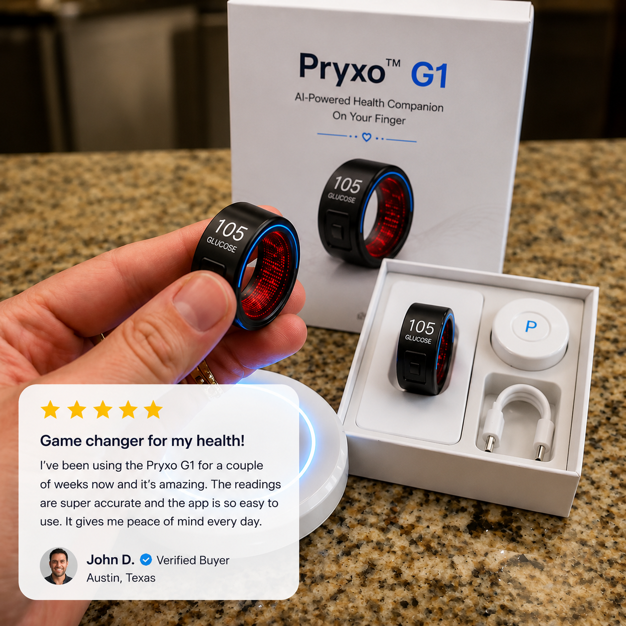 🎉 80% OFF Launch Offer🏆Pryxo™ G1 Non-Invasive Smart Ring
