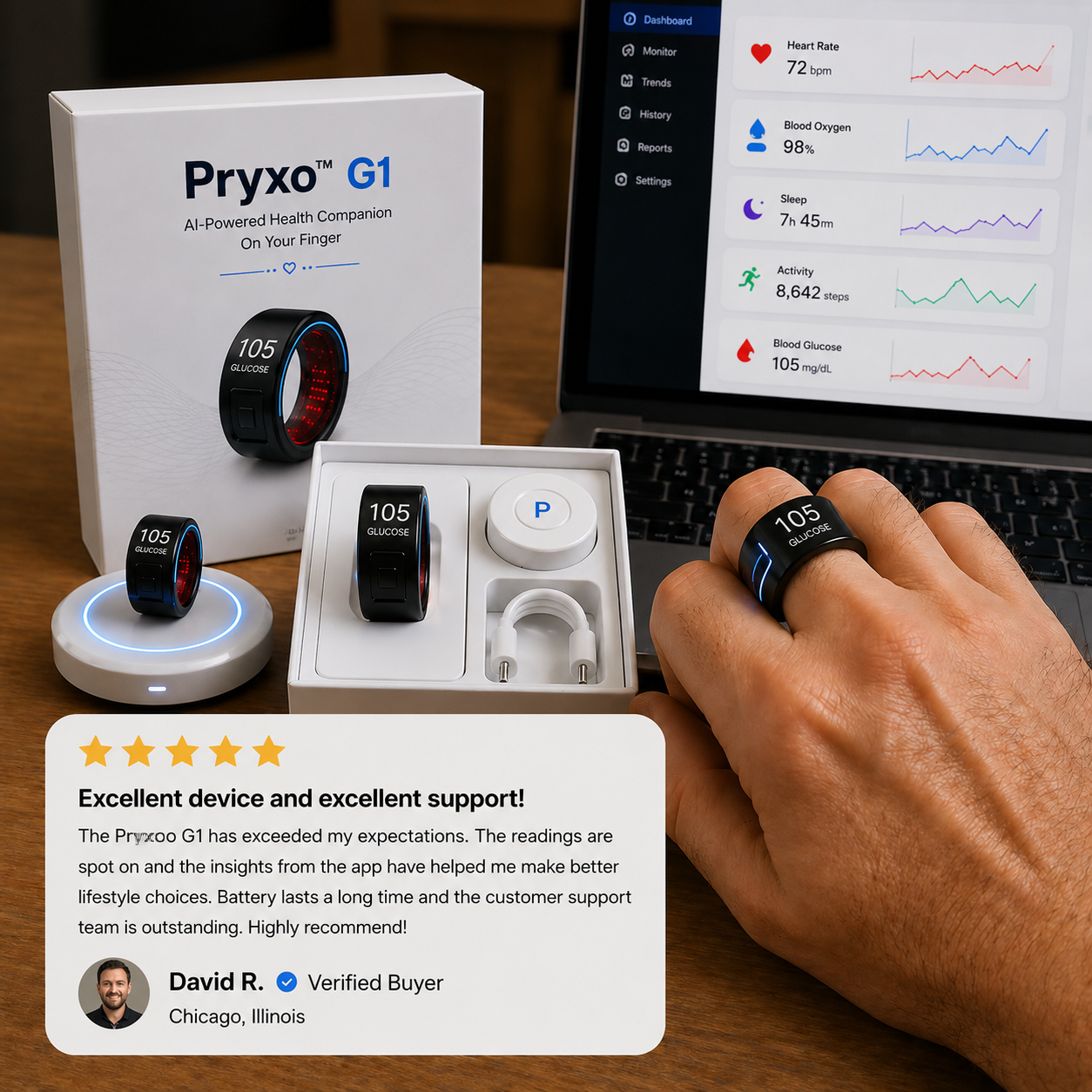 🎉 80% OFF Launch Offer🏆Pryxo™ G1 Non-Invasive Smart Ring