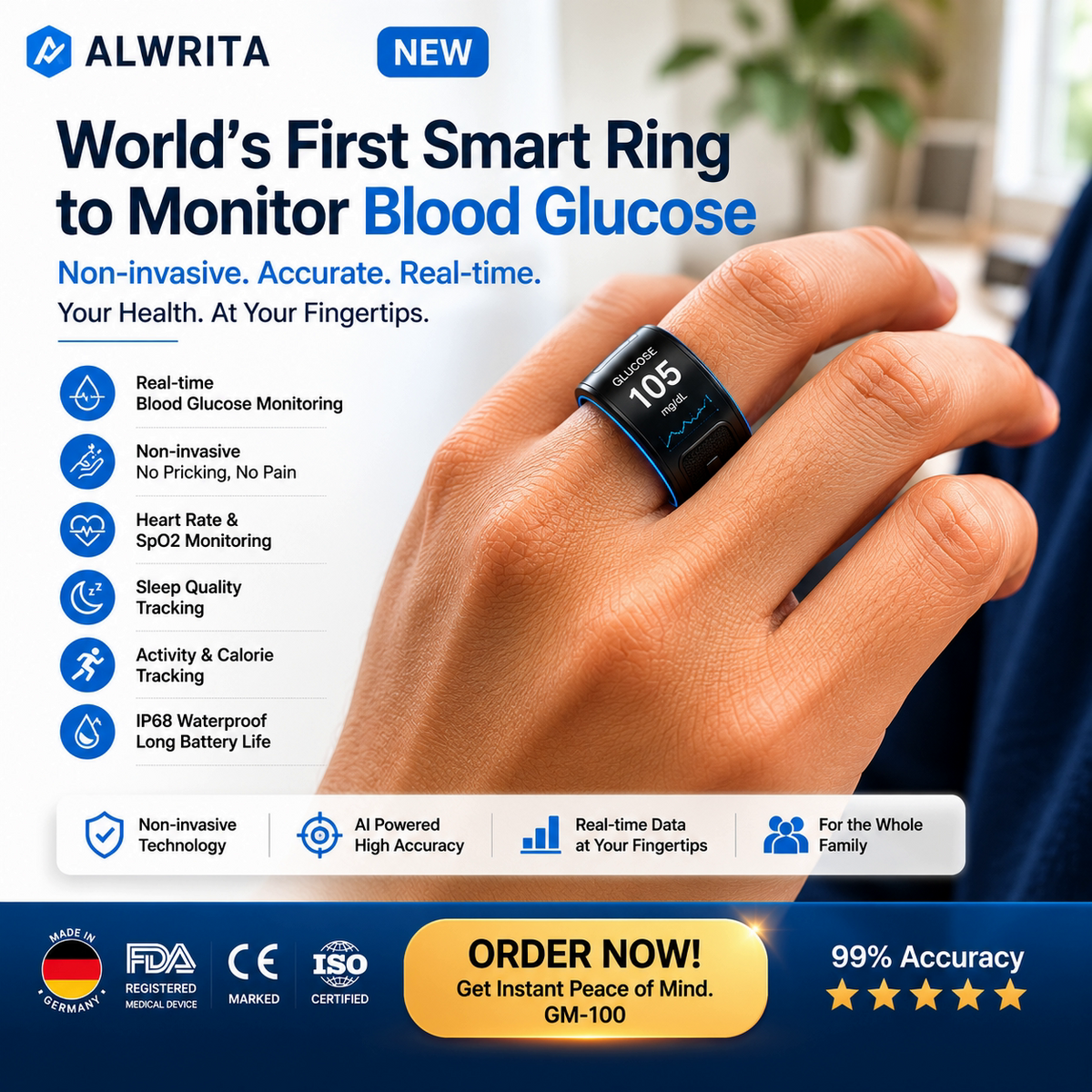 🎉 80% OFF Launch Offer🏆Pryxo™ G1 Non-Invasive Smart Ring