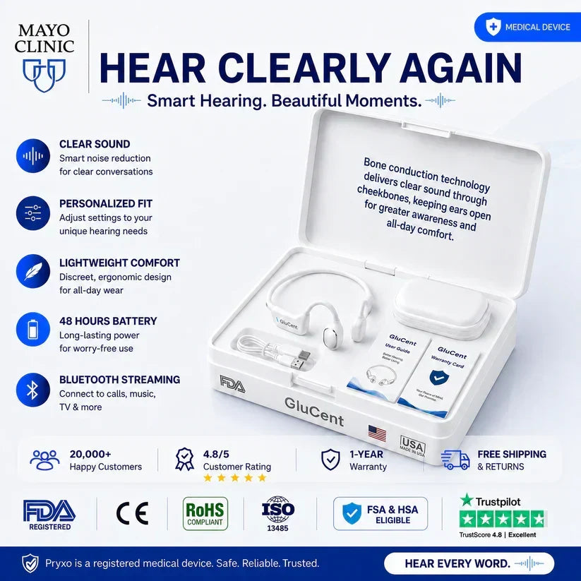 🌎Ends Today: 83% OFF!⏰🏆GluCent® Bone Conduction Smart Hearing Headphones （Mayo Clinic Recommended）