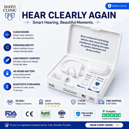 🌎Ends Today: 83% OFF!⏰🏆GluCent® Bone Conduction Smart Hearing Headphones （Mayo Clinic Recommended）