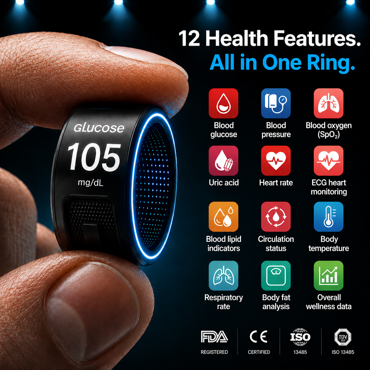 🎉 80% OFF Launch Offer🏆Pryxo™ G1 Non-Invasive Smart Ring